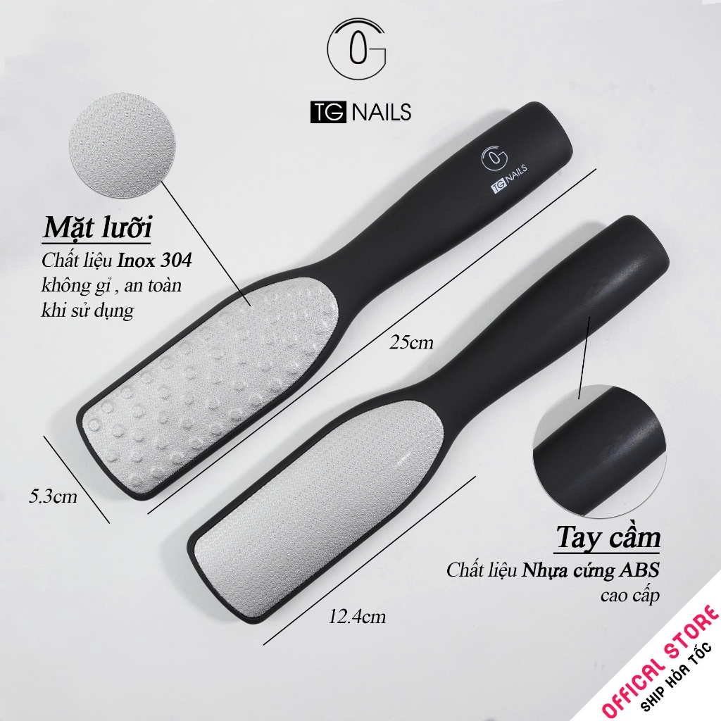 Cây chà gót cao cấp TG Nails nhám 2 mặt