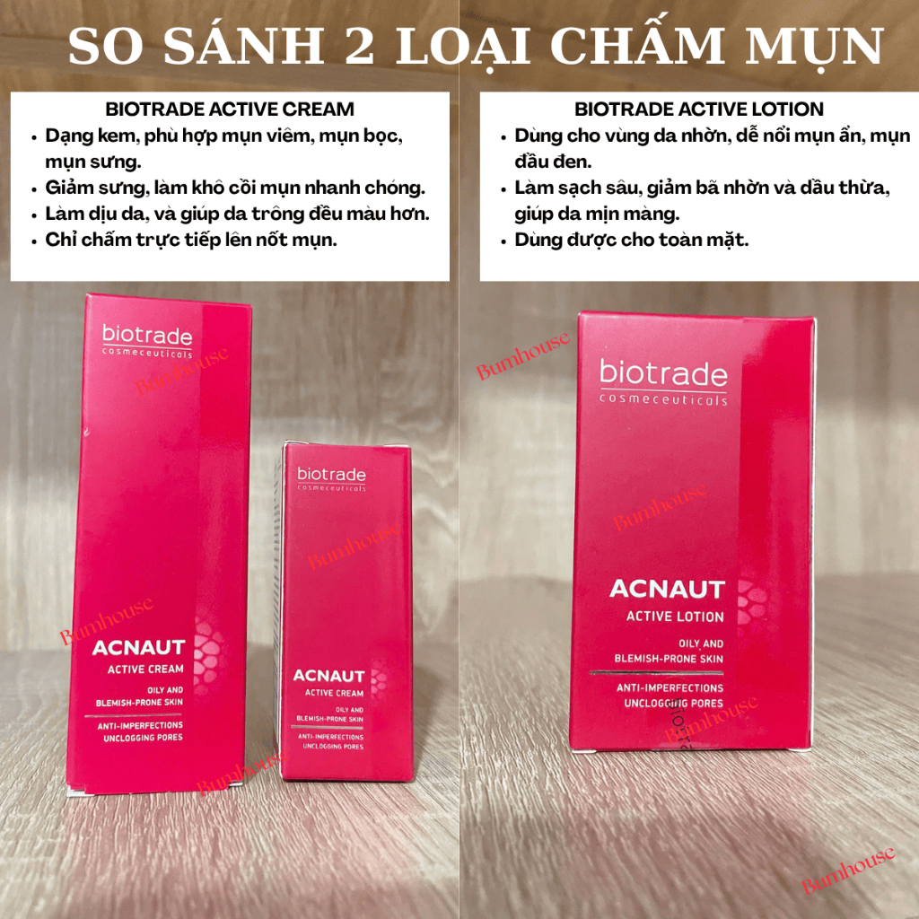 [HÀNG CTY] Kem Chấm mụn Biotrade Acnaut Active Cream 5ml 15ml 30ml Giảm Sưng Mụn, Dịu Da