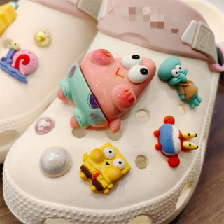 Bộ 12 Sticker, Charm 3D bọt biển tinh nghịch DIY nhựa cứng gắn Dép, Dép Sục, Cá Sấu Mita JB-17