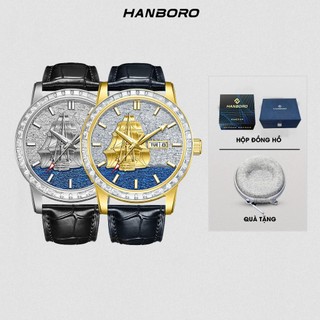 Đồng Hồ Cơ HANBORO Thuận Buồm Xuôi Gió Đính Đá 8038 | Tặng 1 lần thay kính và bóp đựng [45]