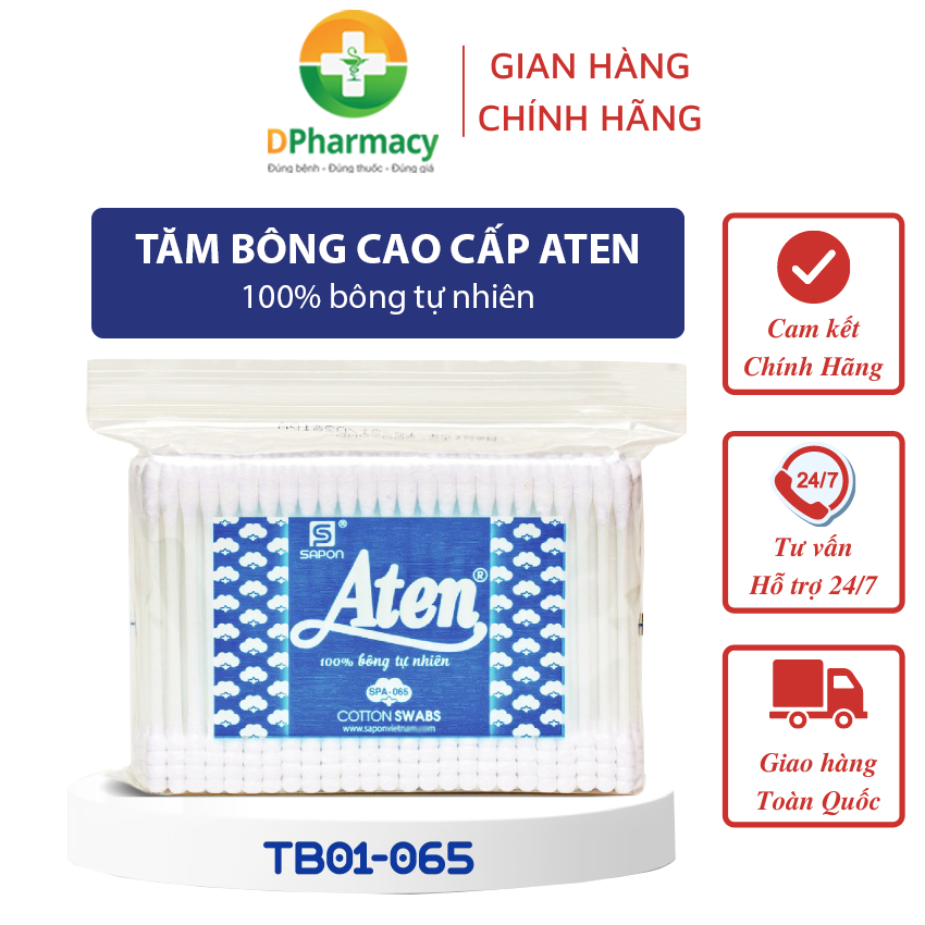 (HÀNG 180 CHIẾC/ GÓI, SIÊU ƯU ĐÃI)Tăm bông cao cấp Aten, hỗ trợ vệ sinh cá nhân, trang điểm, làm đẹp