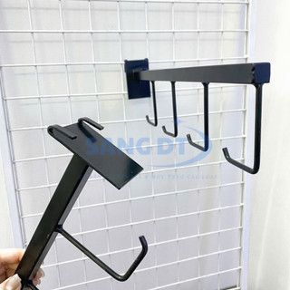 Thanh treo vợt cầu lông,móc treo vợt cài kệ lưới dài 35cm có 4 móc râu bằng sắt sơn tĩnh điện