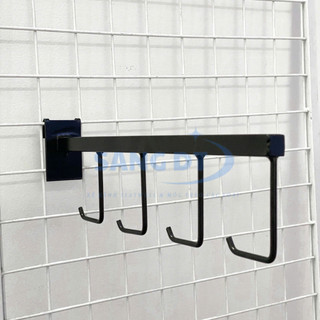 Thanh treo vợt cầu lông,móc treo vợt cài kệ lưới dài 35cm có 4 móc râu bằng sắt sơn tĩnh điện