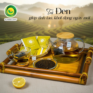 Trà Đen (Hồng Trà) Sunbeleaf - Giúp Tỉnh Táo, Phòng Đột Quỵ, Gan Nhiễm Mỡ, Điều Hòa Huyết Áp - Hộp 20 Gói