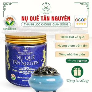 Hộp 100 viên nụ quế cao cấp Tân Nguyên, làm từ vỏ quế tự nhiên, xông nhà, khử khuẩn