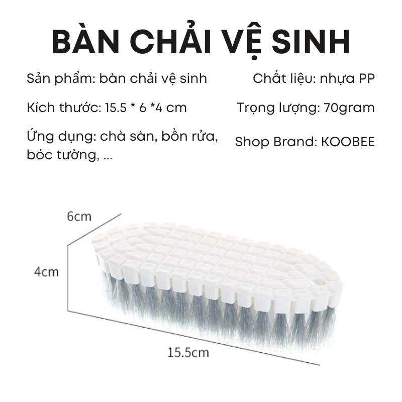 Bàn Chải Cọ Vệ Sinh Uốn Cong Đa Năng – Lông Cứng Làm Sạch Không Góc Chết | KOOBEE – CSNC46