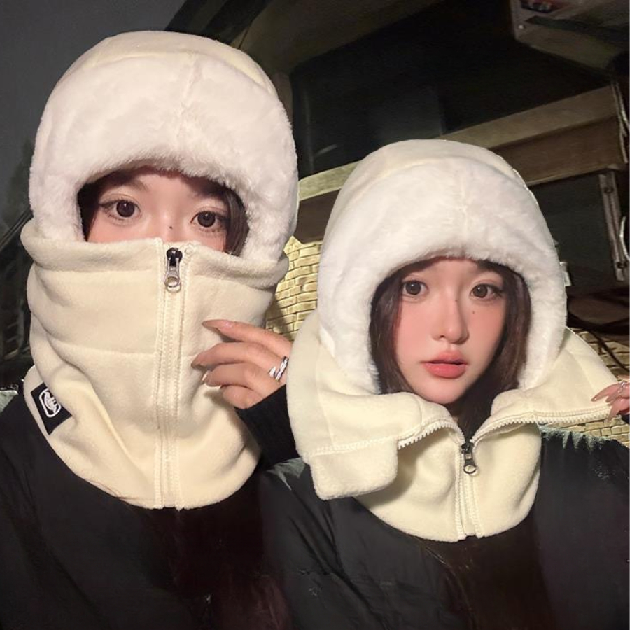 [LOẠI 1] Nón Trùm Đầu Giữ Ấm Mùa Đông Lót Lông Cừu Siêu Mịn Che Kín Cổ, Mũ Giữ Ấm Toàn Diện, Nam Nữ