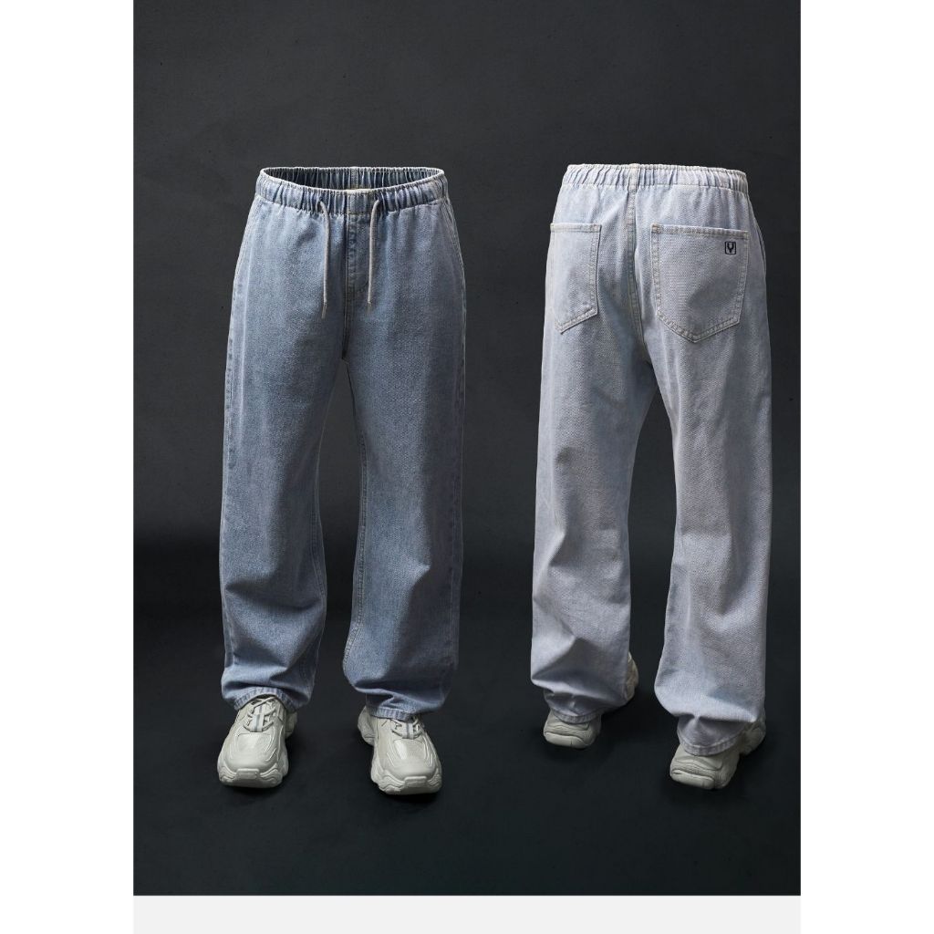 Quần Jean Nam Vải DurableTex™ Cực Bền, Lưng Thun Mặc Êm Bụng The Original 101 Dáng Rộng Rãi F4 23543 |YaMe| | BigBuy360 - bigbuy360.vn