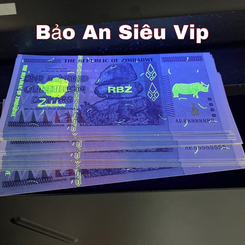 [HỎA TỐC] Tờ 100 TRIỆU Tỷ Dollars Zimbabwe Lưu Niệm - mệnh giá siêu khủng, bảo an dạ quang, TẶNG KÈM BAO LÌ XÌ , Quà Tết