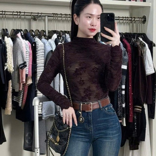 Áo Ren Hoa  Cổ 3F Phủ Nhung Thời Trang Sanh Chảnh