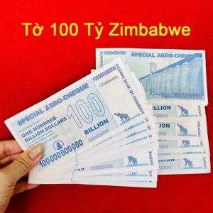 Tờ tiền lưu niệm Zimbabwe 100 Tỷ Đô la siêu khủng , cực độc làm quà tặng , lì xì Tết , Quà Tết