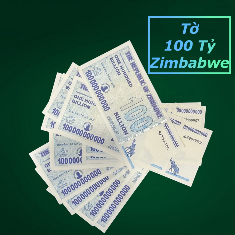 [HỎA TỐC] 100 TỶ ĐÔ ZIMBABWE lưu niệm làm quà tặng , có bảo an phát quang cực độc , Quà Tết
