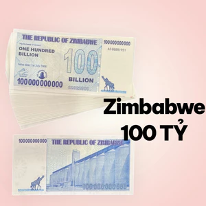 100 TỶ ĐÔ ZIMBABWE lưu niệm làm quà tặng , có bảo an phát quang cực độc , Quà Tết