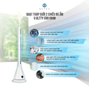Quạt Sưởi Gốm Kiêm Quạt Mát ULTTY CR018HM, Máy Sưởi, Thiết Bị Sưởi, Không Làm Khô Da, BH 24 Tháng, Bepchauau