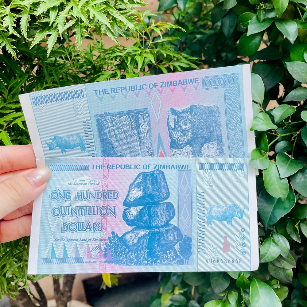 [HỎA TỐC] Tờ tiền lưu niệm Zimbabwe 100 TRIỆU Tỷ Đô la siêu khủng , cực độc làm quà tặng , lì xì Tết , Quà Tết