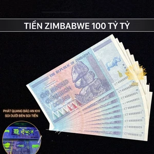 Tờ Tiền 100 TRIỆU Tỷ Zimbabwe Kỉ Niệm Để Sưu Tầm, Làm Quà Tặng , Quà Tết