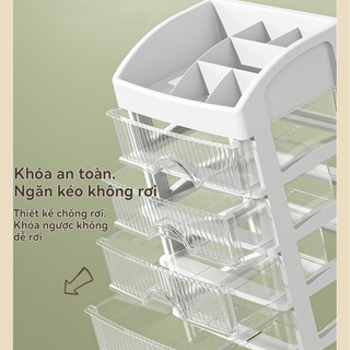 Kệ Đựng Mỹ Phẩm Nhiều Tầng Loại Ngăn Kéo Chống Bụi, Nhựa Cao Cấp Để Bàn Gọn Gàng, Dung Tích Lớn