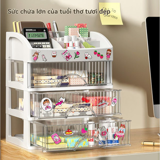 Kệ Đựng Mỹ Phẩm Nhiều Tầng Loại Ngăn Kéo Chống Bụi, Nhựa Cao Cấp Để Bàn Gọn Gàng, Dung Tích Lớn