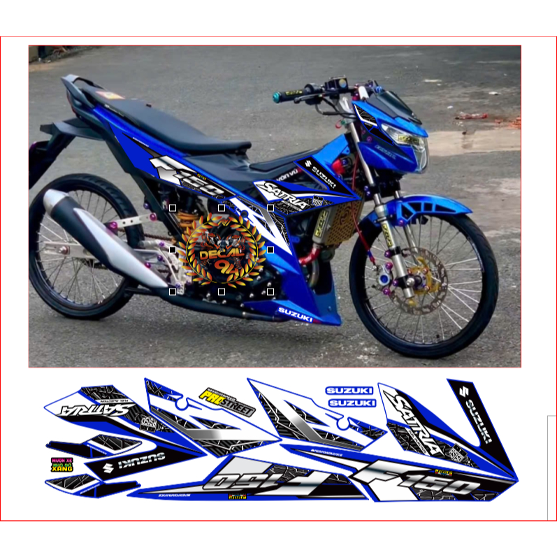 Tem rời SATRIA F150 mẫu chế y15 cao cấp chất liêu in 3 lóp chống nước không phai màu