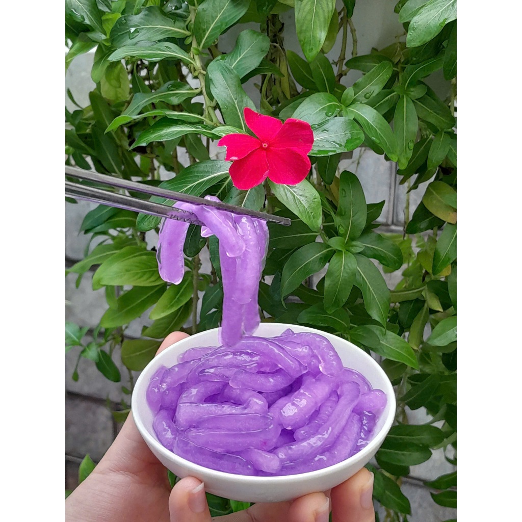 Trân Châu Sợi Vị Khoai Môn LONG PHÚ Gói 1kg - Topping Trà Sữa Dai Mềm, Nguyên Liệu Chè