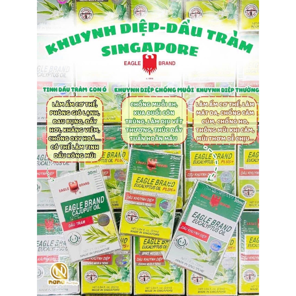 Dầu khuynh diệp chống muỗi, dầu tràm Eagle Brand cho bé và gia đình