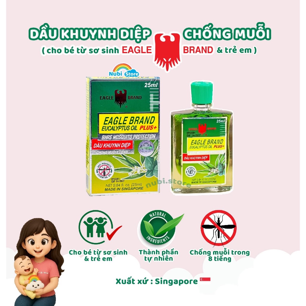 Dầu khuynh diệp chống muỗi, dầu tràm Eagle Brand cho bé và gia đình