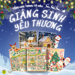 [HỎA TỐC] Tổng hợp tranh tô màu theo số NOEL -GIÁNG SINH đã căng khung, 40x50cm, Tranh số hóa Madoca