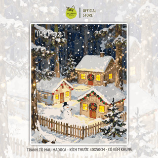 [HỎA TỐC] Tổng hợp tranh tô màu theo số NOEL -GIÁNG SINH đã căng khung, 40x50cm, Tranh số hóa Madoca
