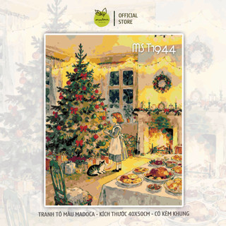 [HỎA TỐC] Tổng hợp tranh tô màu theo số NOEL -GIÁNG SINH đã căng khung, 40x50cm, Tranh số hóa Madoca