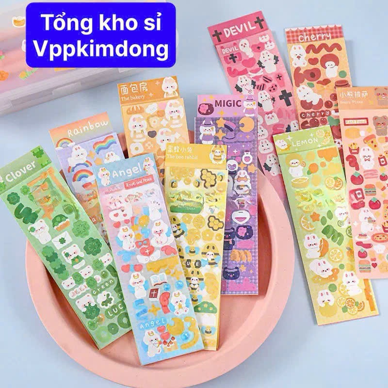 Set 200 Tấm sticker , Dán Trang Trí Sổ Tay Dễ Thương Xinh Xắn Dành Cho Bé