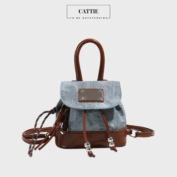 Balo nữ balo thời trang balo mini balo bạc balô đi chơi ba lô nhỏ size 19 kèm móc khoá CATTIE CB057