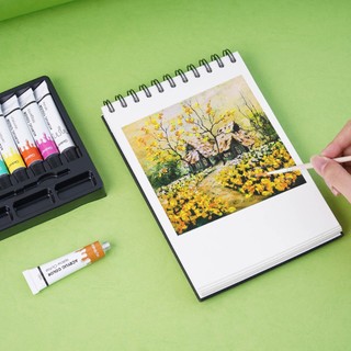Màu Nước Acrylic GLOBAL ART 24 Màu  Cao Cấp - Màu Acrylic Chống Thấm Nước Bền Màu Vẽ Trên Mọi Chất Liệu