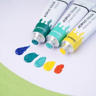 Màu Nước Acrylic Dạng Tuýp 12ml Global Art Vẽ Trên Nhiều Chất Liệu, Màu Tươi Sáng, Chống Nước, Chồng Được Màu
