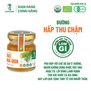 Mật Hoa Dừa Cô Đặc Hữu Cơ Sokfarm - 65g - GI Thấp, Không Thêm Đường, Thuần Chay