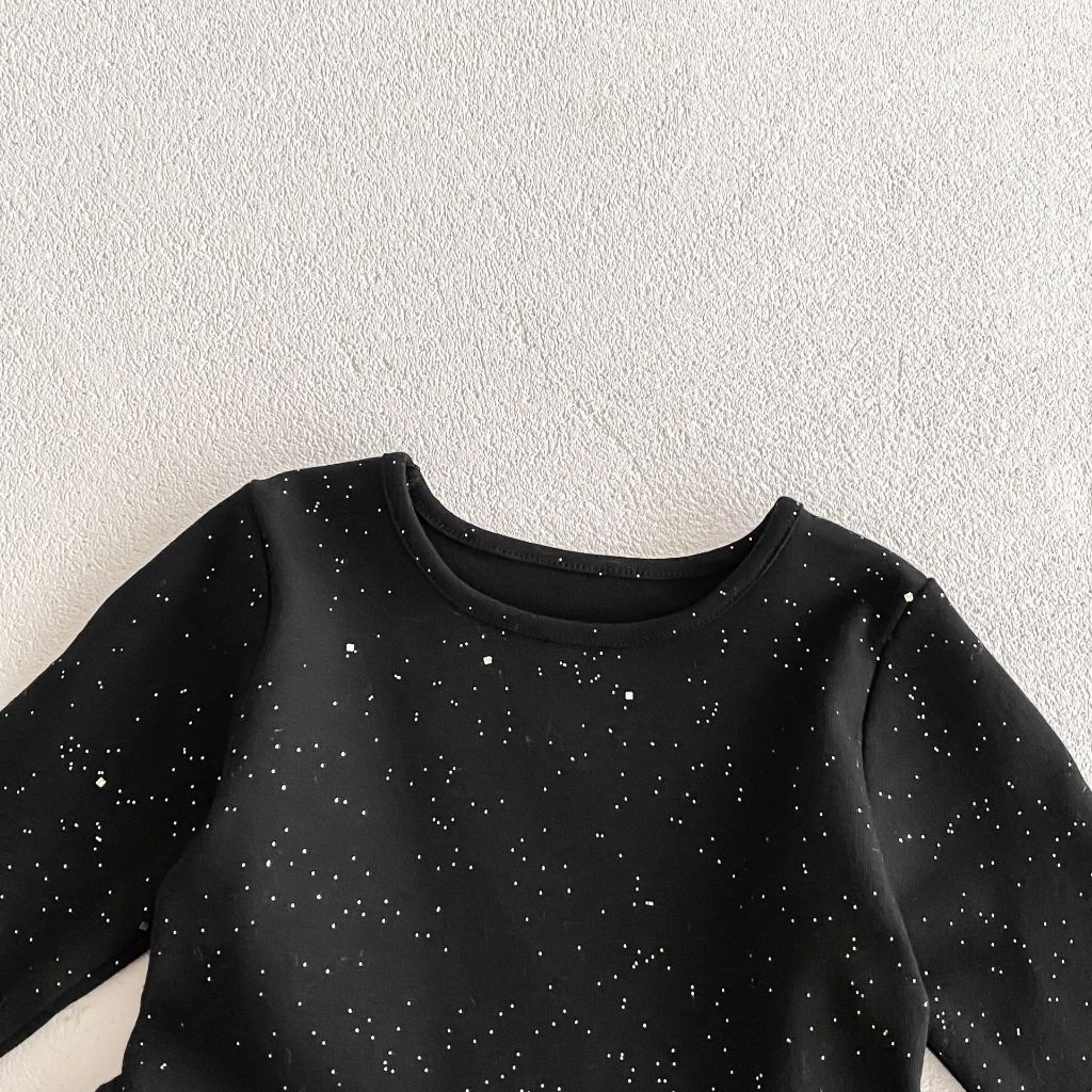 Váy Dài Tay Bé Gái Hania Kids Váy Liền Thân Lấp Lánh Blink Blink, Phù Hợp Mùa Thu Đông