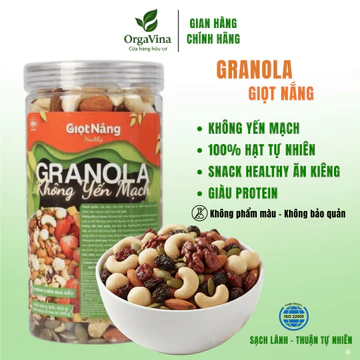 Granola Giọt Nắng – Granola Mix hạt dinh dưỡng 100% tự nhiên, không yến mạch, snack ăn kiêng 500g