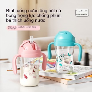 Youkebei Bình Tập Hút Cho Bé 300ml – Chống Sặc, An Toàn & Tiện Lợi – Bình Nước Tập Uống Dành Cho Bé Gái