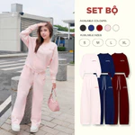 (LINK SALE) Set Bộ Dài ECOCHIC Áo Cổ Chữ V Quần Suông Dây Rút Chất Liệu Cao Cấp Mềm Mịn Chính Hãng B184 — ảnh 2
