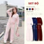 Set Bộ Dài ECOCHIC Áo Cổ Chữ V Quần Suông Dây Rút Chất Liệu Cao Cấp Mềm Mịn Chính Hãng B184