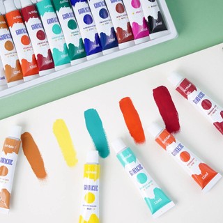 [Giảm 10K] Màu Gouache 12 Màu Dạng Hũ 15ml/ Tuýp 12ml ARTMATE Có Độ Che Phủ Cao, Dễ Dàng Pha Màu, Màu Sắc Nét Chuẩn Đẹp