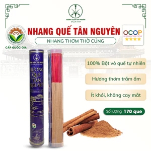 Ống 170 que hương nhang quế cao cấp Tân Nguyên, dài 38cm, làm từ vỏ quế tự nhiên, an toàn sức khỏe