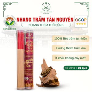 Ống 180 que hương trầm cao cấp Tân Nguyên, dài 38cm, trầm hương tự nhiên, không hóa chất