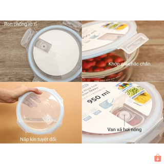 Hộp thủy tinh tròn Nikko Inochi - chịu nhiệt cao, bền đẹp, thân thiện môi trường, an toàn sức khỏe