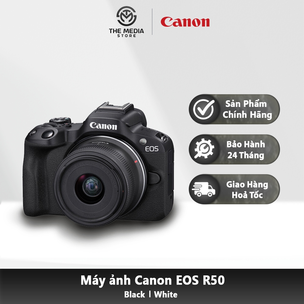 Máy Ảnh Canon EOS R50 + Lens Kit 18-45mm (Black/White) | Chính Hãng ...