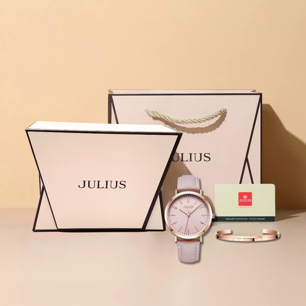 Combo Đồng hồ nữ Julius JA-1017D +  Vòng đeo tay Julius JSB078 RG