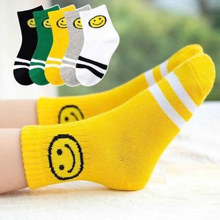 Set 5 đôi tất vớ cổ cao cho bé trai hình ô tô,mặt cười.gấu sọc,trơn cho bé 1-12 tuổi