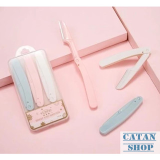 Bộ 3 Dao Cạo Chân Mày Gấp Gọn An Toàn Lưỡi Thép Không Gỉ Sắc Bén Cạo Êm Mượt Không Trầy Da