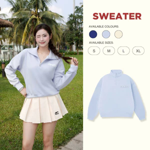 Áo Sweater ECOCHIC BASIC HALFZIP SWEATSHIRT VERSION 1 + 2 Chất Liệu Cao Cấp Chính Hãng B092 B189