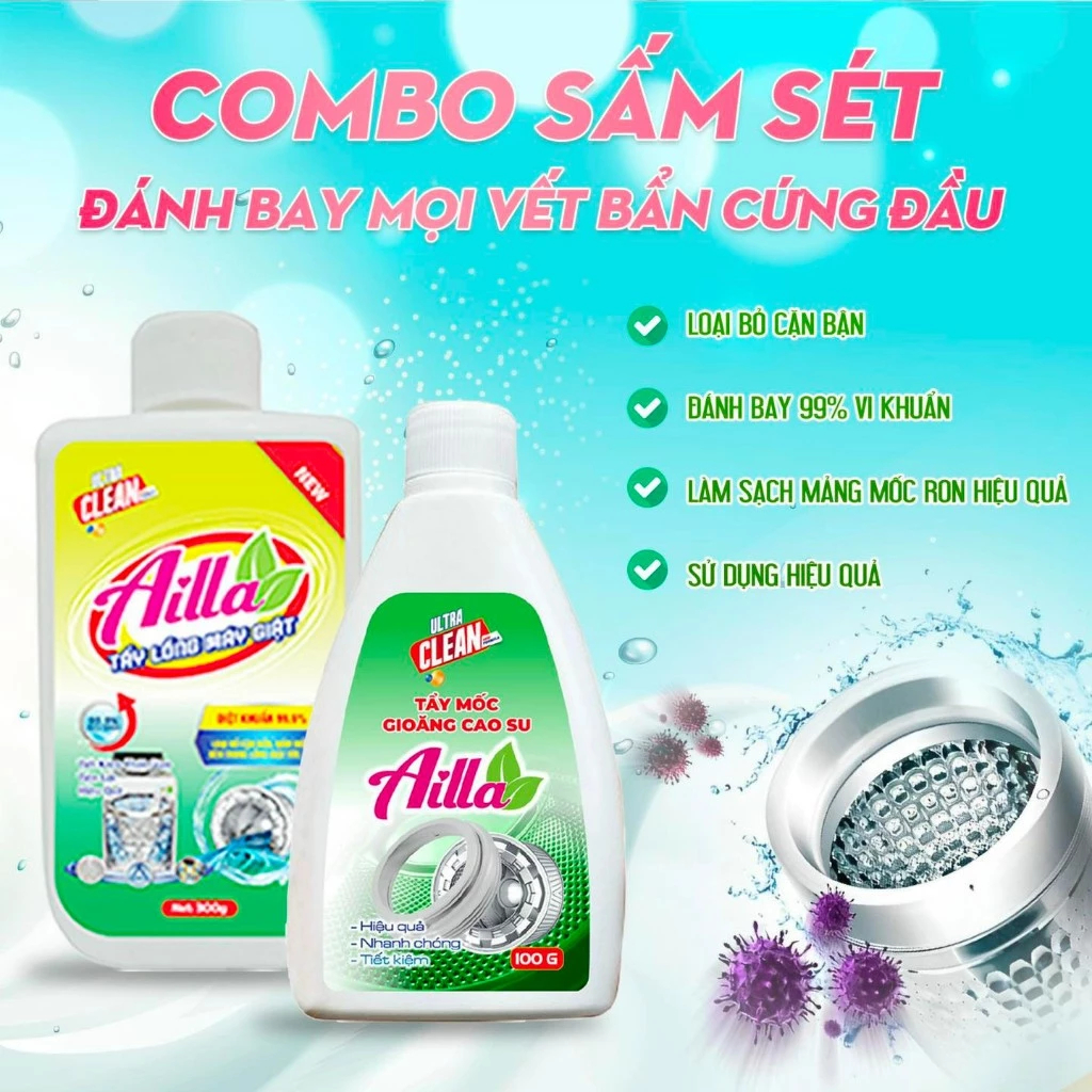 Tẩy Mốc Gioăng Cao Su Ailla 100g - Làm Sạch Các Mảng Mốc Trên Gioăng Cao Su, Ron Tủ Lạnh Máy Giặt