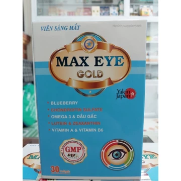 (Chính hãng) Viên Uống Bổ Mắt MAX EYE GOLD Giúp Giảm Mỏi Mắt, Khô Mắt, Cải Thiện Thị Lực_Hộp 30 viên